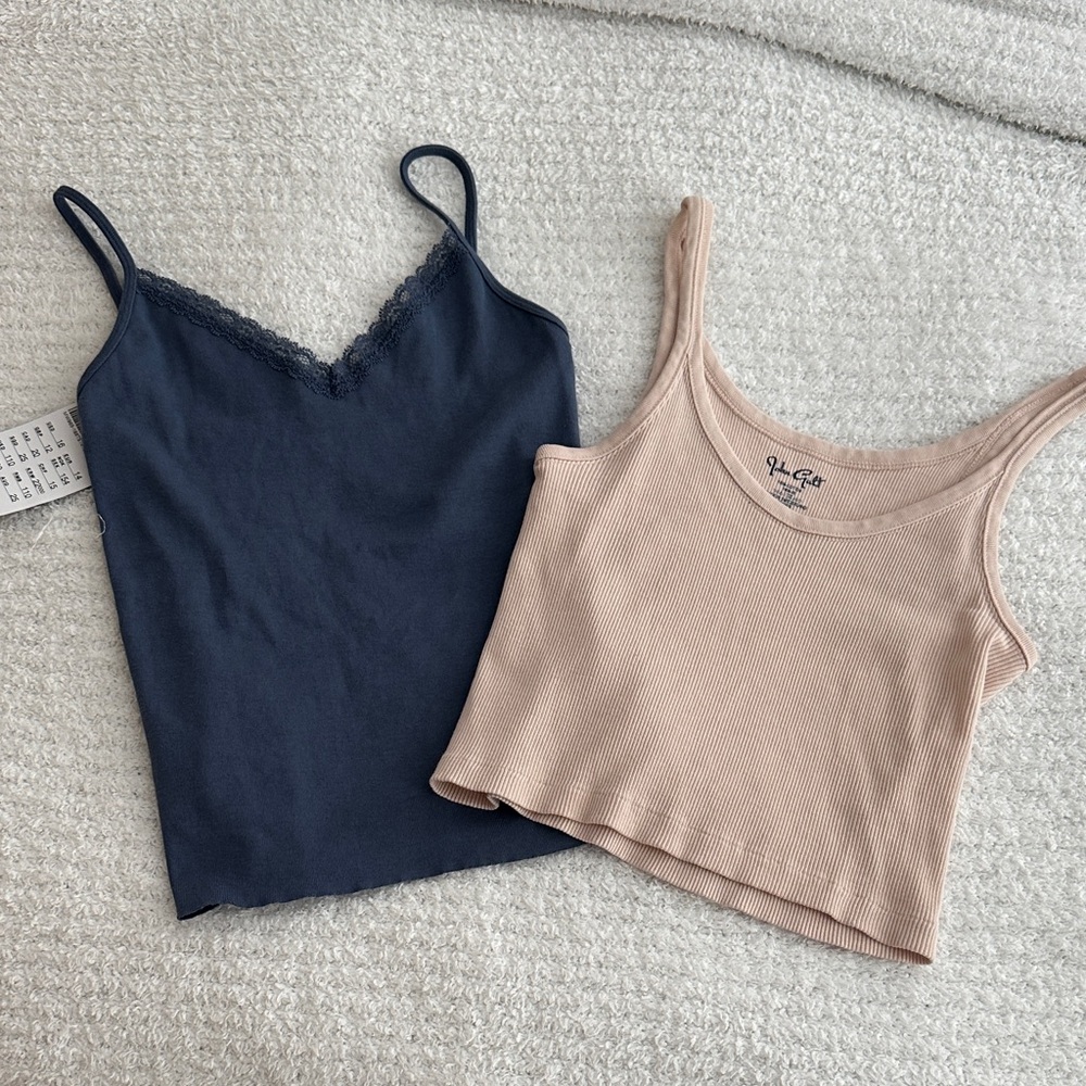 Brandy Melville bundle Navy and Beige Tank Tops